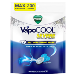 Viên ngậm giảm đau họng Vicks VapoCool Severe Medicated – 200 viên