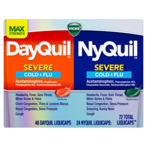 Viên uống Vicks DayQuil & NyQuil Severe cảm cúm nặng ngày & đêm – 72 viên
