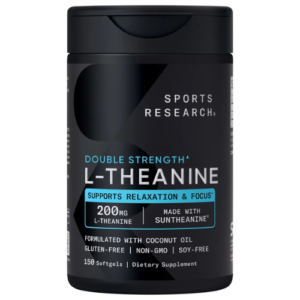 Viên Uống Giảm Căng Thẳng & Tăng Tập Trung Sports Research L-Theanine Suntheanine 200 mg – Hộp 150 Viên Nang Mềm