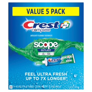 Kem Đánh Răng Crest Complete + Scope Outlast Ultra Toothpaste - 5 Tuýp X 178g