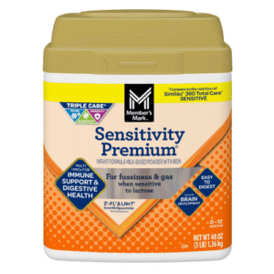 Sữa bột Member's Mark Sensitivity Premium giảm lactose cho trẻ sơ sinh 0–12 tháng, hộp 1.36Kg