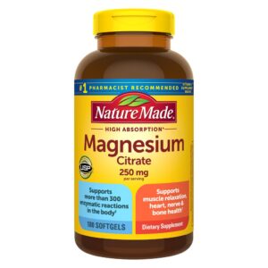 Viên nang mềm Nature Made Magnesium Citrate 250 mg, 180 viên.