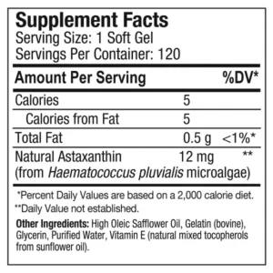 BioAstin Hawaiian Astaxanthin 12 mg, 120 viên nang mềm