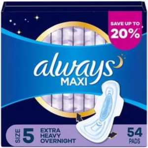 Băng Vệ Sinh Always Maxi Extra Heavy Overnight với Flexi-Wings Không Mùi Size 5 - Hộp 54 Miếng