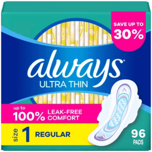 Băng Vệ Sinh Mỏng Không Mùi Always Ultra Thin Regular Pads Size 1 - Hộp 96 Miếng