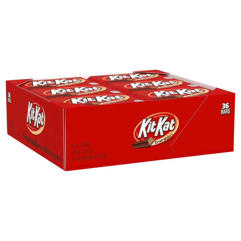 Bánh xốp KitKat phủ sô cô la sữa, hộp 36 thanh.