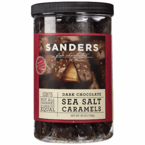 Kẹo caramel socola đen Sanders Dark Chocolate Sea Salt Caramels, hộp 36 oz