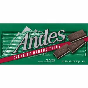 Kẹo socola bạc hà Andes Crème de Menthe Thin Mints, hộp 132g (4.67 oz).
