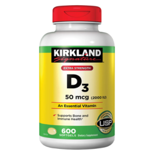 Viên Uống Bổ Sung Vitamin D3 Kirkland Signature 50 mcg – Hộp 600 Viên