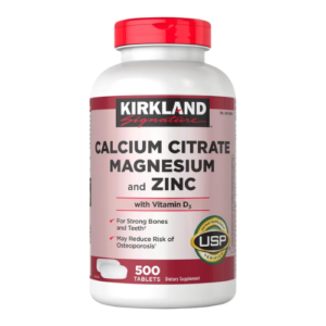 Viên Uống Kirkland Signature Calcium Citrate, Magnesium & Zinc – Hộp 500 Viên
