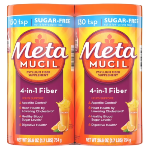 Bột Bổ Sung Chất Xơ Metamucil Psyllium 4in1 Fiber Sugar-Free Powder Orange - 2 Hộp X 754g