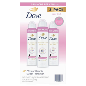 Xịt Khử Mùi Dove Advanced Care Clear Finish – Hộp 3 Chai