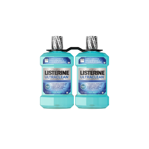 Nước Súc Miệng Khử Khuẩn Listerine Ultraclean Cool Mint – 2 Chai 1,5 Lít