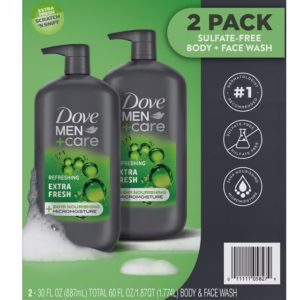 Sữa Tắm Và Rửa Mặt Dành Cho Nam Dove Men+Care Extra Fresh Body and Face Wash - 2 Chai X 887ml