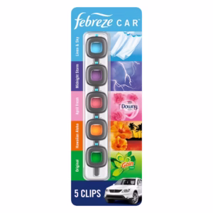 Kẹp Thơm Cửa Gió Ô Tô Febreze Car Air Freshener Vent Clips, Mixed Scent, Mixed Scent, 5 ct.