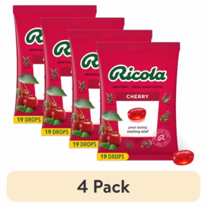 Combo 4 gói Kẹo ngậm Ricola vị anh đào, 19 viên/gói