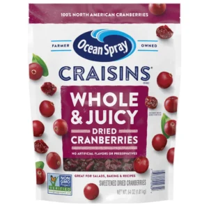 Nam việt quất sấy khô Ocean Spray Craisins, nguyên quả-Túi 64 oz