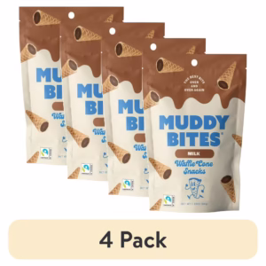 Bộ 4 gói bánh quế Muddy Bites vị sô cô la sữa, 66g/gói