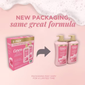 Sữa Tắm Dưỡng Ẩm Caress Daily Silk Hydrating Body Wash, White Peach & Orange Blossom - 2 Chai X 887ml