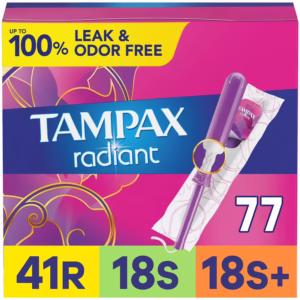 Tampax Radiant Tampons Trio Pack Không Mùi - Hộp 77 Miếng